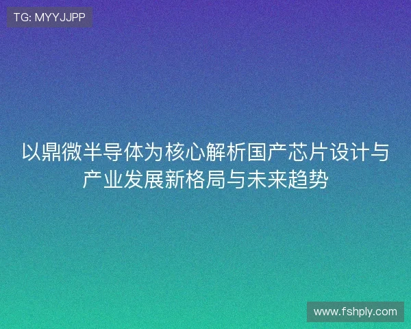 以鼎微半导体为核心解析国产芯片设计与产业发展新格局与未来趋势 以鼎微半导体为核心解析国产芯片设计与产业发展新格局与未来趋势